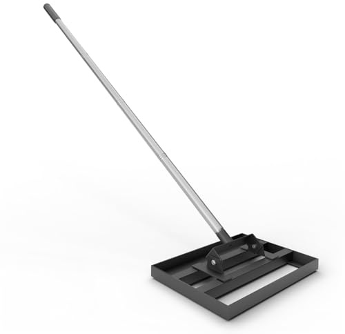 CRMCC Rasen-Nivellierrechen 43,2 x 25,4 cm mit 198,1 cm verstellbarem Edelstahlgriff – robustes Grasnivellierwerkzeug, Nivellierrechen für Rasenpflege, Hof-Nivellierer