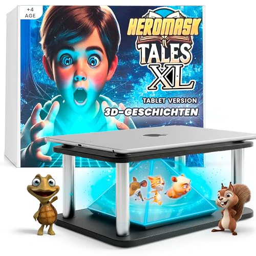 Heromask Tales XL 3D Hologram Storyteller Kids 4-10 · For Any Tablet | Giant edition for any tablet. Values-based 3D hologram stories, 5 languages, no batteries needed