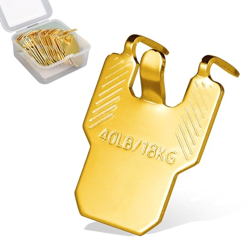 Lyreh 20 Pz Ganci Quadri Cartongesso, Acciaio Inossidabile Senza Chiodi Ganci Quadri Portata Fino a 18,14kg per Cornici Specchi e Opere d'Arte