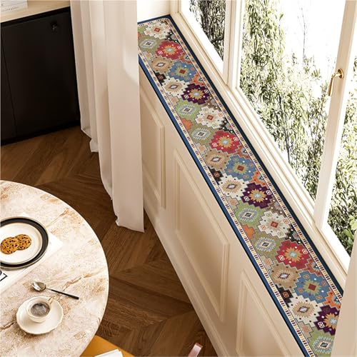 CHZFFD Fensterbank Matte Fensterbankmatte Für Streichen, Balkonschutzmatte Mit Rutschfester Unterseite, Zierkissen Für Erkerfenster/Garderobe/Innenbereich(D,LxW 250x40cm)