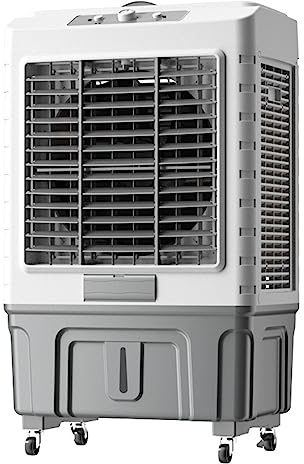 Raffrescatore Evaporativo Professionale Portatile 150 W, Serbatoio 55 L, Oscillazione 120°, 3 Velocità, per Interni, Esterni, Officine e Terrazze(200W)