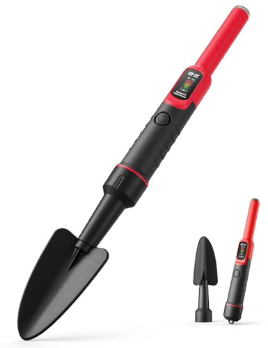 2-in-1 Metal Detector Pinpointer with Digging Shovel, LAFMATE Handheld Pin Pointer Wand with 360° Detection, IP68 Waterproof, 3 Sensitivity Levels & Dual Alert Modes, for Adults Kids Treasure Hunting