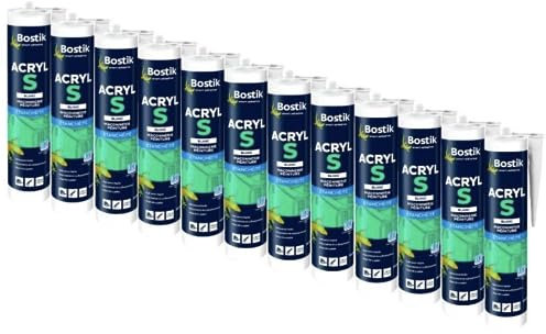Lot de 12 Mastic Acrylique Professionnel - Acryl S Blanc - haute qualité 310 ML