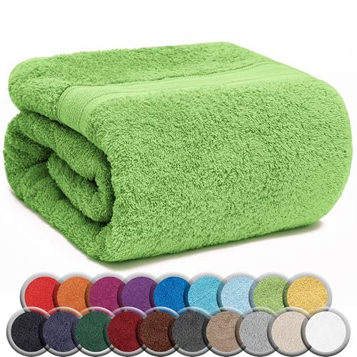 NatureMark SAUNATUCH/Badetuch – Premium Qualität 80x200cm – Sauna-Handtuch 100% Baumwolle – Farbe: Apfel Grün