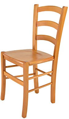 t m c s Tommychairs - Stuhl Venice für Küche und Esszimmer, robuste Struktur aus lackiertem Buchenholz im Farbton Honig und Sitzfläche aus Holz