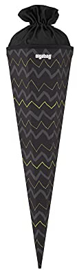 ergobag Schultüte - 70cm 6-eckig für Jungen und Mädchen zur Einschulung Drunter und DrüBär - Schwarz