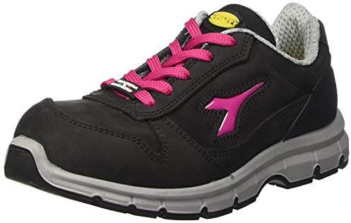 Diadora Utility Run Low S3S FO SR ESD, Scarpe Antinfortunistiche Donna, Nero/Fucsia, 37 EU