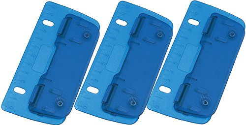 WEDO Taschenlocher aus Kunststoff zum Abheften für 8 cm Lochung, mit 12 cm Skala (blau, 3 Locher)