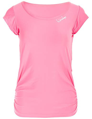 WINSHAPE Damen Super Leichtes Functional Kurzarmshirt Aet106 Tanktop, Neon-pink, L EU