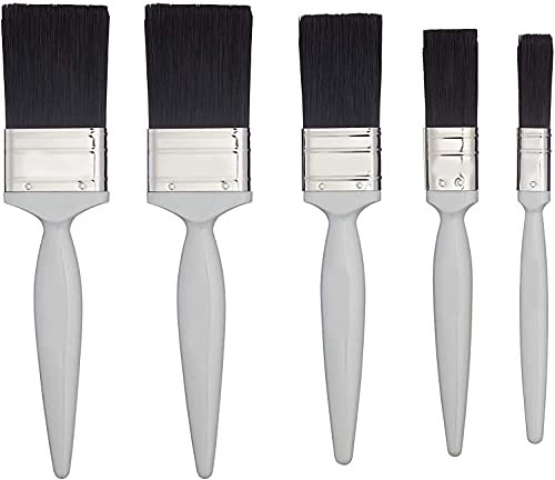 Bizwizz 5pc Woodwork Gloss Paint Brushes with No Loss of Bristle Paintbrush Heads 5 Piece Pack Set, Best paint brushes decorating tools & Technique for Architects (5 Pcs Set)