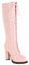 JIEEME Sintetico elegante e rotondo blocco tacco con cerniera sul tallone alto con 9,5 cm Easy Walikng knee-high boots for women big size 35-46 T76-52, Colore: rosa., 43 EU