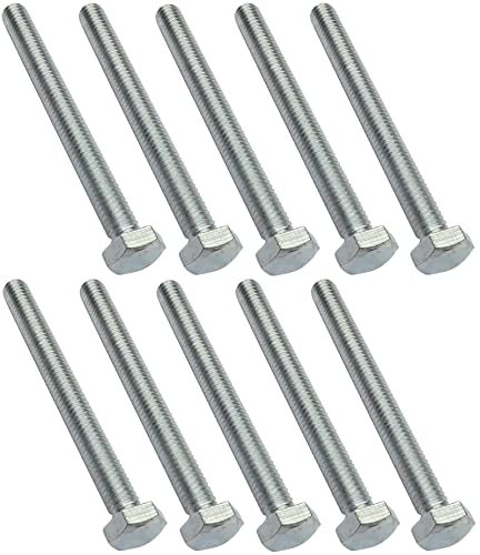 AERZETIX - C47309 - Juego de 10 Pernos M6x60 - cabeza hexagonal - Ø6x60mm - DIN 933 - clase 8.8 - acero galvanizado - bricolaje - herramienta de montaje/ferretería