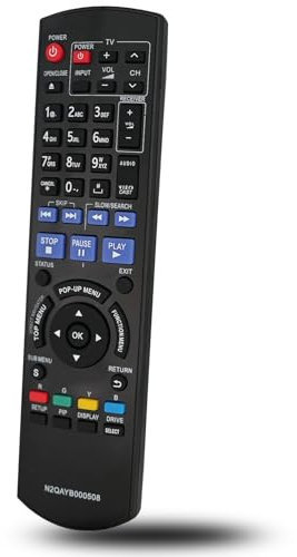 Replacement Remote Compatible for Panasonic DMP-BD80 DMP-BD60 DMP-BD601 DMP-BD605 DMP-BD70V DMP-BD70VK Blu-ray Disc DVD Players