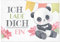 8 Einladungskarten Kindergeburtstag mit Umschlägen, Kleiner Panda Bär niedlich, Karte Geburtstag Einladung zum Ausfüllen