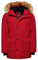 Superdry Herren Everest Parka mit Kapuze und Kunstfellbesatz Tiefrot M