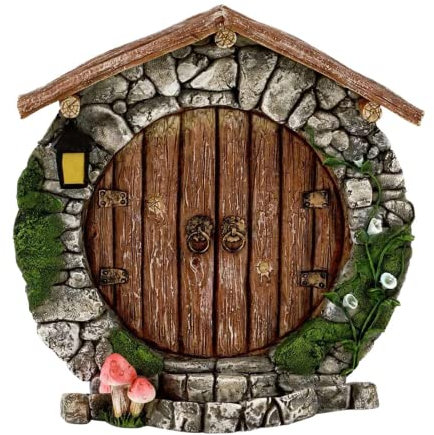 Dimoxii Mini Holztür Wichteltür Chalet Weihnachten aus Hölz Nissedor Miniatur Wichtel Tür Weihnachtswichtel (Stil 4)