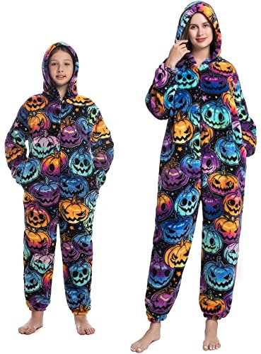 emmarcon Pigiami Animali Invernali in Pile per Bambini e Adulti, Tuta Intera Monopezzo con Cappuccio, Morbido e Caldo. -Pile.zuc-160/M