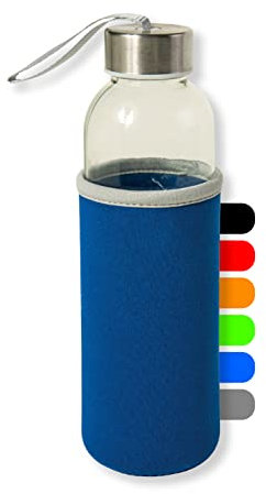 Artexia Gourde en verre de 500 ml, la bouteille en verre est écologique, bouteille en verre est idéale pour le bureau, le yoga, le fitness, … (Royal, 1)