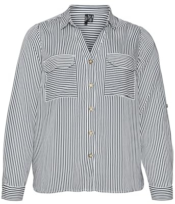VERO MODA Women's Vmbumpy L/S Shirt New Curve Noos Blouse (Pack of 1) | Shirt