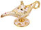 LAUYOO Vintage Aladdin Magic Genie Lampe Kostüm Zubehör Geschenk für Frauen Klassische arabische Requisiten Aladdin Topf Dekor (Beige Gold)