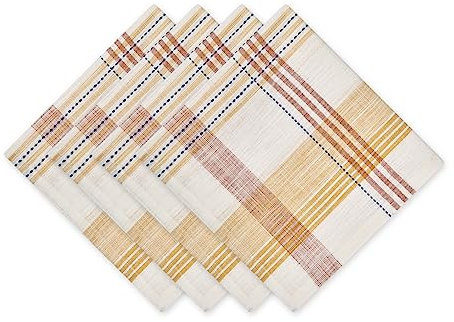 DII Veranda Plaid Collection Dekorative Baumwolle Everyday Tischplatte, Servietten-Set, 50,8 x 50,8 cm, 4 Stück