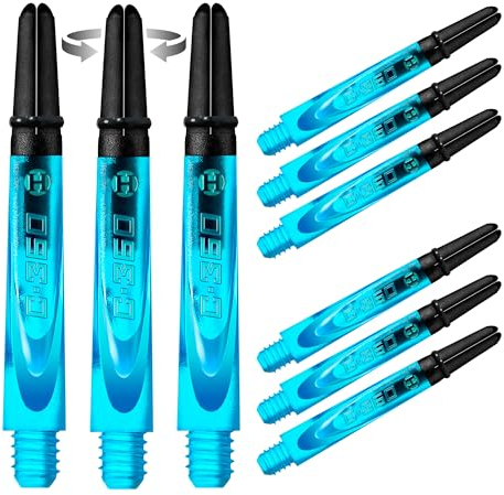 Harrows Darts 3 x Sets of Carbon 360 Dart Stems - 9 Dart Shafts in Total - Medium, Midi & Short (Aqua, Midi)