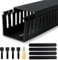 RJYKVS Cable Raceway, 95 Open Slot Cable Management Kit with Upgraded Snap Structure,Wire Cover Cord Hider for Under Desk&Industrial Network/PC/TVs- 23.6 X 1.97 X 2.4 X 4PCS (LWH,Black)