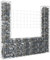 Baziroo Gabion en forme de U - 140 x 20 x 150 cm - Argenté - Pour murs de support - Grille de gabion - Grille de gabion - Brise-vue - Gabion - Mur de gabion