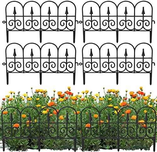 Gartenumrandungszaun – Abnehmbarer Gartenbaumzaun – Dekorativer Gartenzaun, Rostfreier Metalldrahtzaun, Randtierbarriere, Wetterfeste Spleißzaunplatten Für Rasen