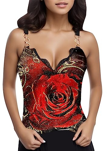 Bastwahl Ausgefallene Tanktops Damen V Ausschnitt Täglicher Druck Ärmellose Blusentop Tanktops Wickel Slim Fit Sommer Camitop Untertop Cami Oberteile Neu Im Sommer Strassenmode