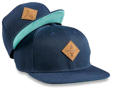 Soulbuddy Cap Herren Cap Kinder – 2er-Set Familien Outfit Set – Vater Sohn Partnerlook – Mama Tochter Partnerlook – Papa Geschenk – Blau-Türkis – One Size und Kids S