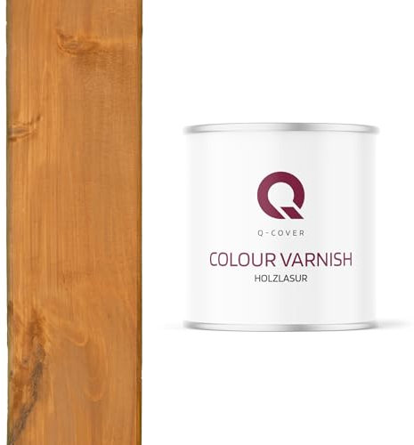 Q-Cover Holzlasur Eiche 2.5L (ca.13m²-1 Anstrich) Satin Holzschutz Holzschutzlasur Lasur Wasserbasierte Innen Außen Lasur Abperleffekt Für Holz