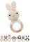 Bärenfreunde® - Personalisierter Beißring Baby - Niedlicher Greifling für Baby's ab 0 Monate - Babyrassel mit Name als Baby Geschenk für Mädchen und Jungen (Hase gestreift rosa,mit Name)