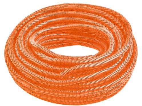 MOCNT Tubo Corrugato Flessibile Auto Chiuso Tubo Guaina Isolante Protettivo Cavo Filo per Guaina Ondulata Cavi Elettrici Gestione Arancione Esterno 28mm Lunghezza 5Metri