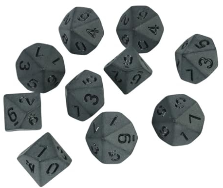 Würfelset Würfel 10Pc Brettspiel Zubehör Kunststoff Schwarz Polyedrische Würfel Geeignet for Brettspiele Würfel Spiel Party Party farbige Würfel(D10(0-9))