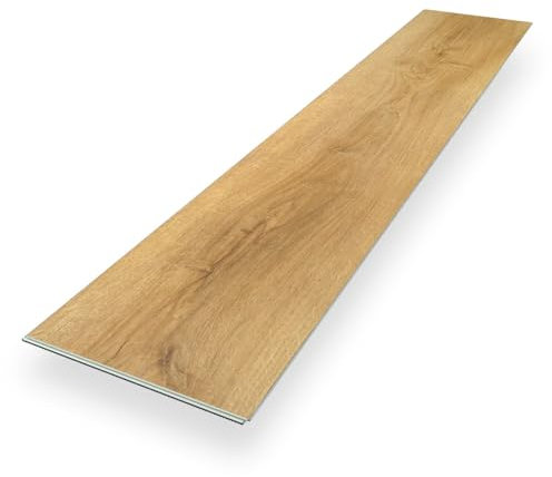 Vinylboden Klick Vinyl Premium Eiche Spiekeroog | Braun Holzoptik | integrierte Trittschalldämmung | 1220 x 225 x 5 mm | Paket mit 2,2 m² | Fußbodenheizung geeignet | 100% wasserfest | Bodenglück
