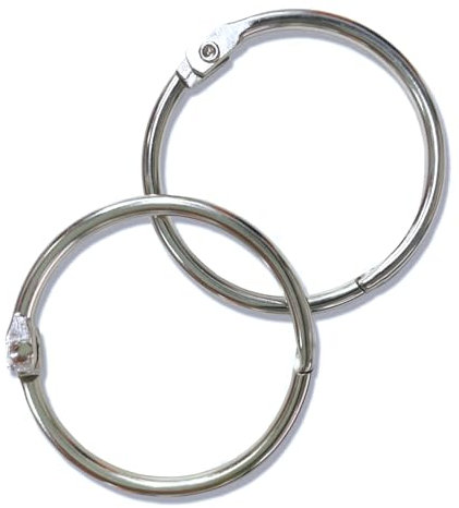 SUPERDANT 2Pcs Iron Loose Leaf Book Binder Hinged Rings Keychain Rings 1.5inch/3.8cm