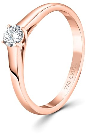 EDELIND Anello di fidanzamento donna - Diamante naturale 0.05-1 ct - oro rosa 18k 750 - certificato GIA, confezione regalo - Simbolo d’amore