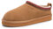 FITORY Damen-Hausschuhe aus Wildleder |. Flache Mini-Booties mit Fell | Lässige und bequeme Damenschuhe für den Winter, Farbe Braun, Größe 39
