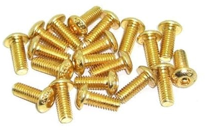 Linsenkopfschrauben M4x10 Innensechskant 20 Stück Stahl 12.9 - rcbay | ISO7380 goldene TiN Beschichtung ISK
