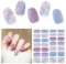 DUKASOU Gel Nail Stickers,28 Pcs Flowers Semi Cured Gel Nail Strips(Camellia Sea) UV Light/LED Lamp Required,Long Lasting Gel Wraps Self Adhesive,Easy to Apply Remove