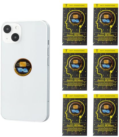 SNONESIY 6 Stück Strahlenschutz Handy, Strahlenschützer für Smartphone, Tablet, Laptop, Schwarz, Kunststoff