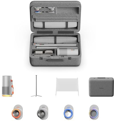 XGIMI MoGo 4 Laser Vidéoprojecteur Collection,550 ISO Lumens,Google TV Netflix, Autonomie de 5 Heures,Kit Extérieur/Intérieur avec Trépied PowerBase, Écran de 70, 4 filtres & Mallette de Transport