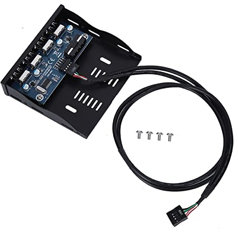 USB 3.0 Front Panel Adapter with 2 Front Ports & – Compatible with PC 3.5 Drive Bay, Fits Floppy Drive Slot