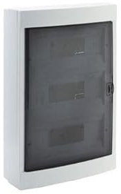 RSE Boîte de distribution en saillie avec porte blanche IP40 IK10 3 rangées 36 modules/PLE (unités d'espace)