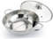 ULTECHNOVO Olla Caliente Doble Inoxidable 30 Cm con Tapa de Vidrio Utensilios de Cocina Antiadherentes para y Fiestas Compatible con Inducción y Gas