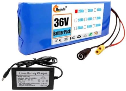 Lithium ION pour Vélo Électrique 36V 20AH 10S1P Batterie Au Lithium Haute Puissance 500W E-Bike Vélo Électrique Batterie BMS 42V 2A Chargeur 36V20AH,T