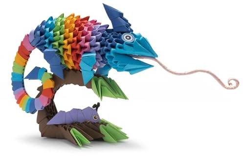 Alexander Origami 3D Chamäleon Kit – 380 Teile – farbenfrohes und originelles Modell – Spielerische Hand-Aktivität für Kinder und Erwachsene
