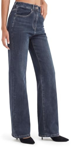 Zylioo 32/34 Tall Womens Jeans High Waist Extra Long Trousers Straight Leg Stretch Classic Blue Jean Pants