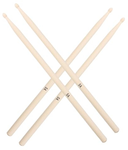 Milisten 2 pares Baquetas de Madera de Arce Práctico para Batería y Percusión Palillos Cómodos para Principiantes